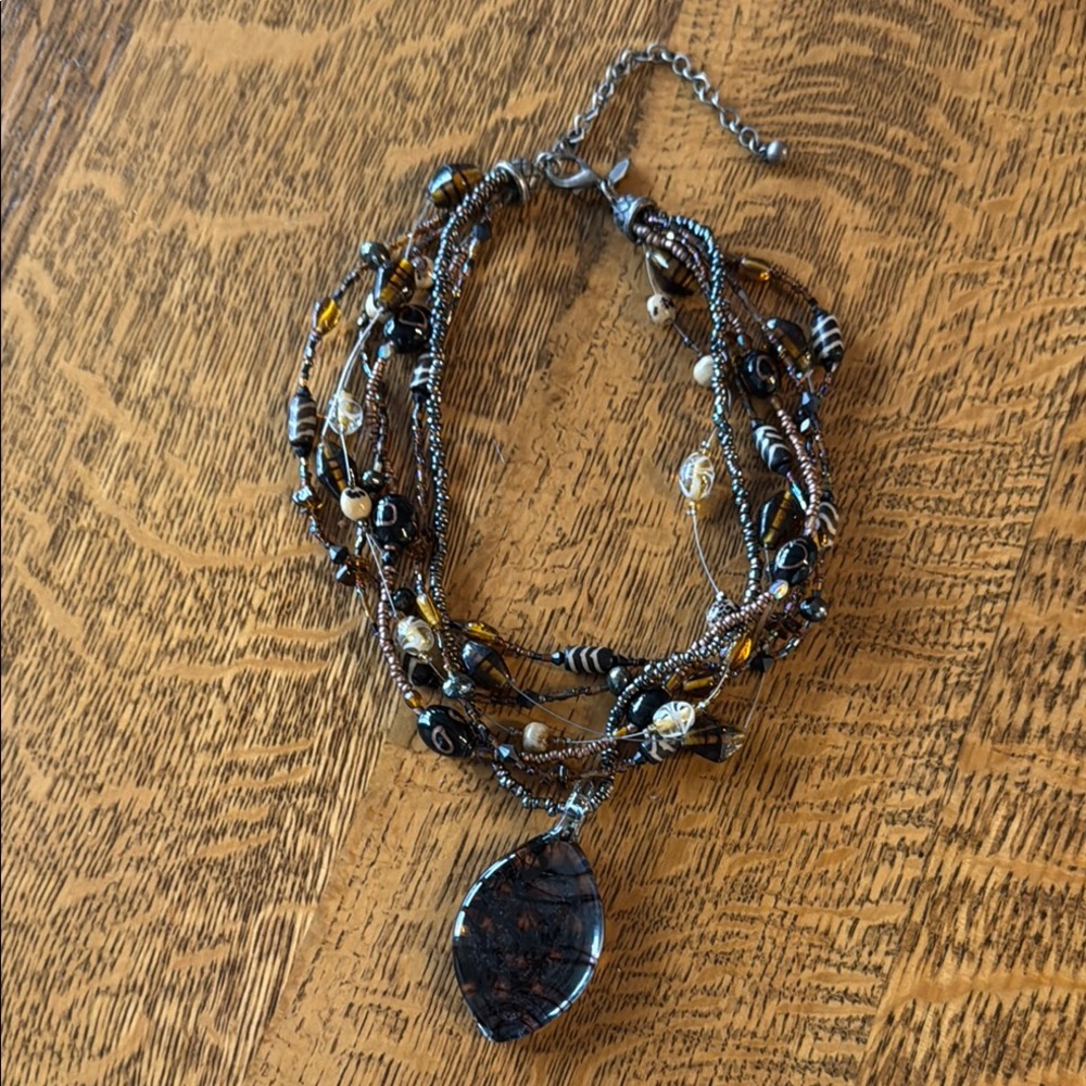 Chico’s Multicolor Beaded Necklace with Pendant